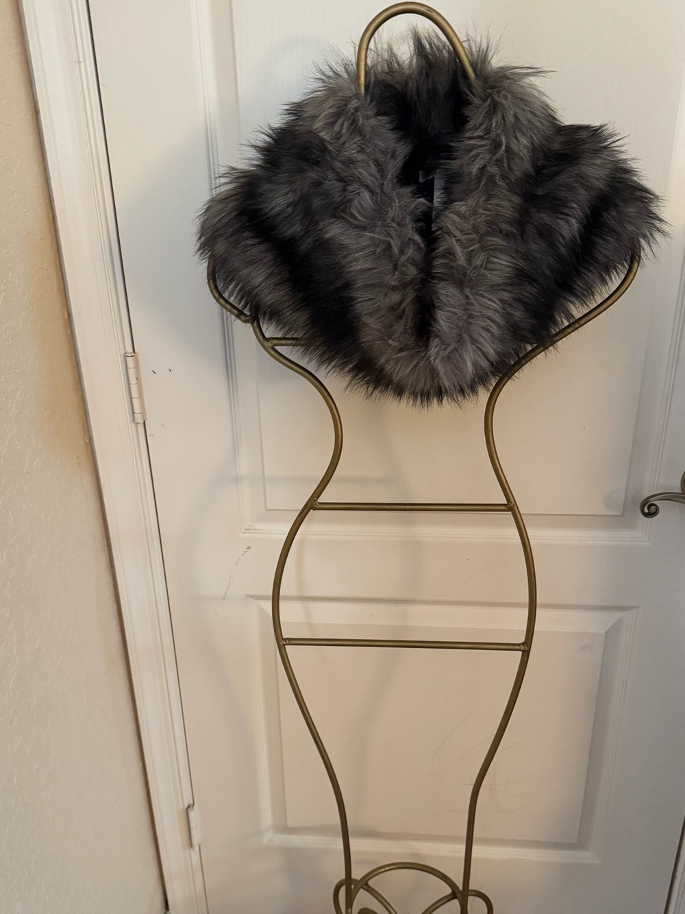 MICHAEL Michael Kors Gray and Black Faux Fur Collar